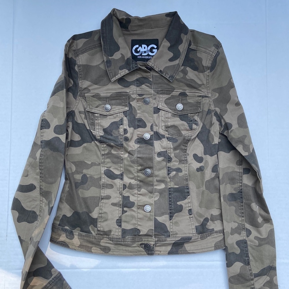 New G by GUESS Women’s Denim Camo Jacket SZ M